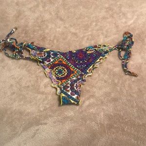 Luli Fama Wavy Ruched Tie Side Bottom